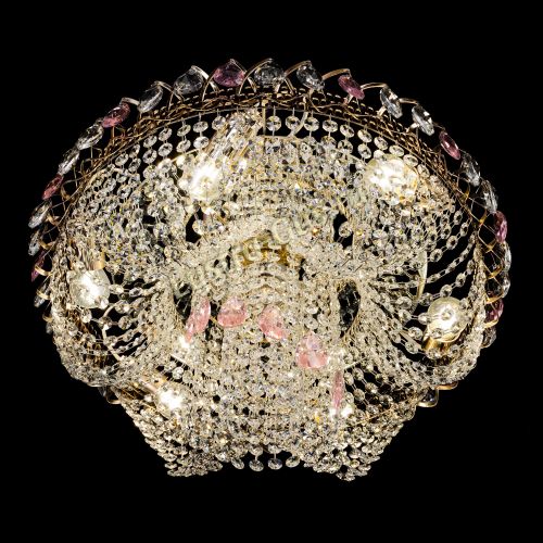 Люстра Жасмин Каскад розовый в Самаре Гусь Хрустальный