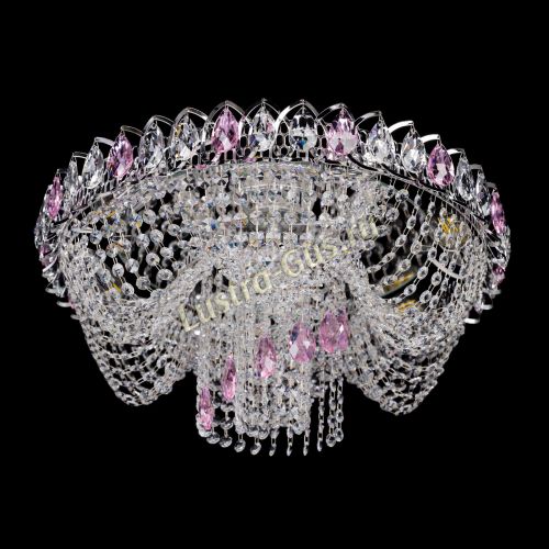 Люстра Жасмин Каскад розовый в Самаре Гусь Хрустальный