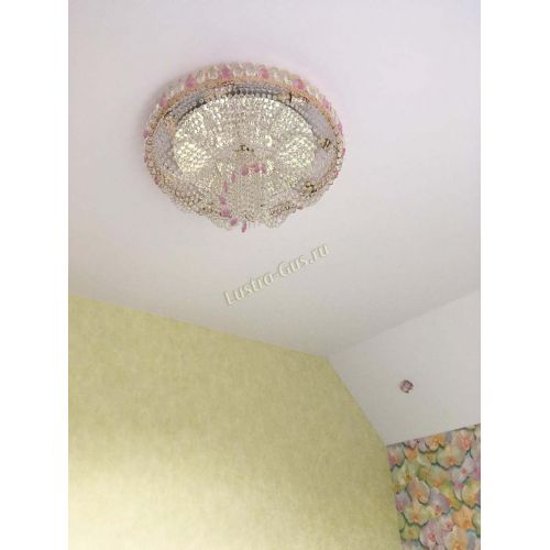 Люстра Жасмин Каскад розовый в Самаре Гусь Хрустальный