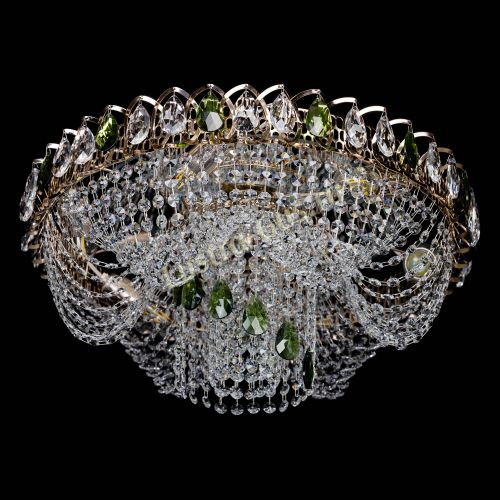 Люстра Жасмин Каскад зеленый в Самаре Гусь Хрустальный