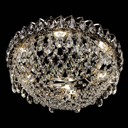 Люстра Жасмин Сетка, диаметр 400 мм, золото Гусь Хрустальный