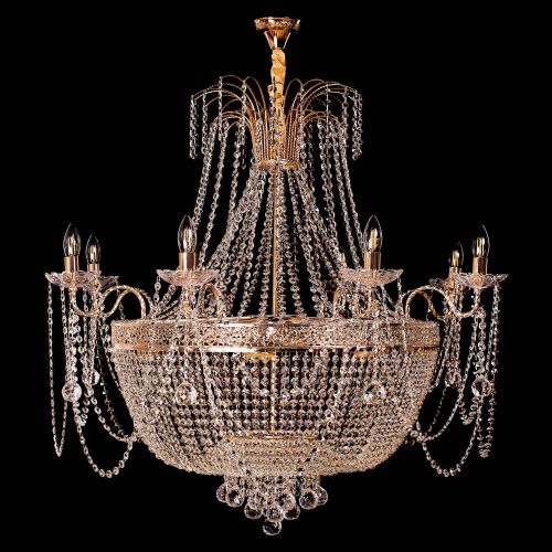 Люстра Валенсия №10 - 16 ламп рожковая в Самаре Гусь Хрустальный