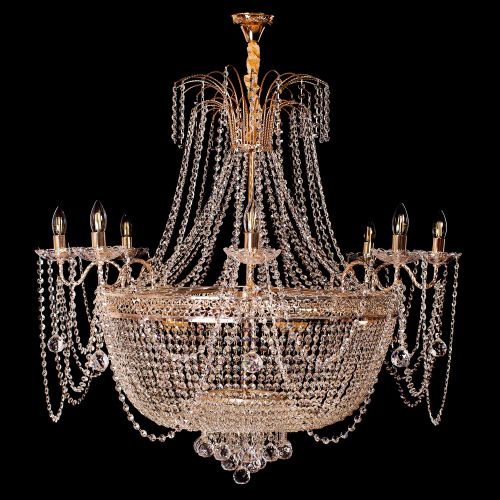 Люстра Валенсия №10 - 16 ламп рожковая в Самаре Гусь Хрустальный